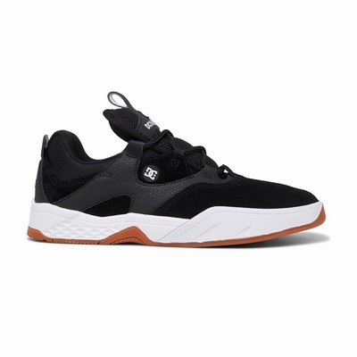 DC Kalis S Suede Men's Black/White Skate Shoes Australia VLJ-026